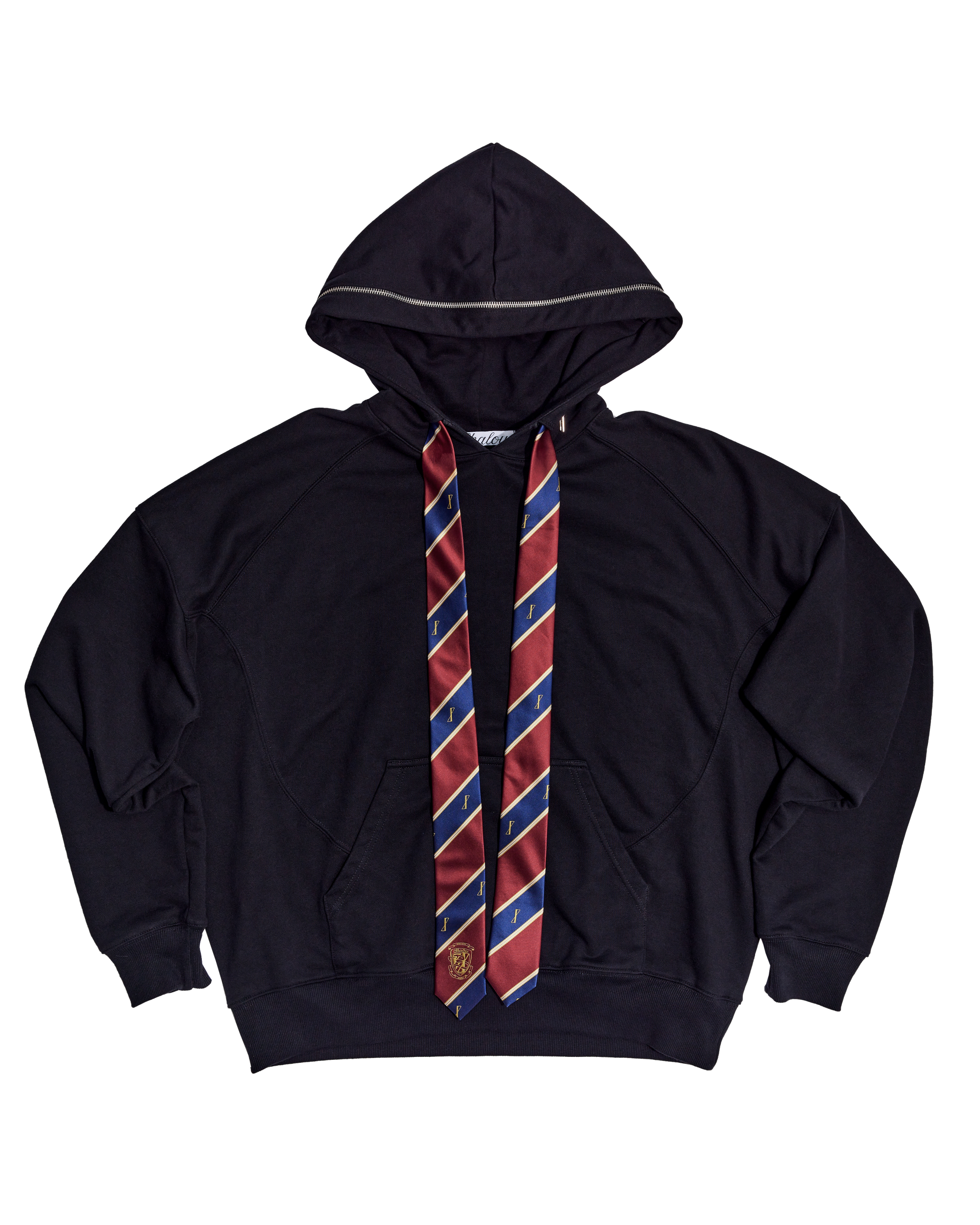 Black College tie hoodie (Comes with tie)