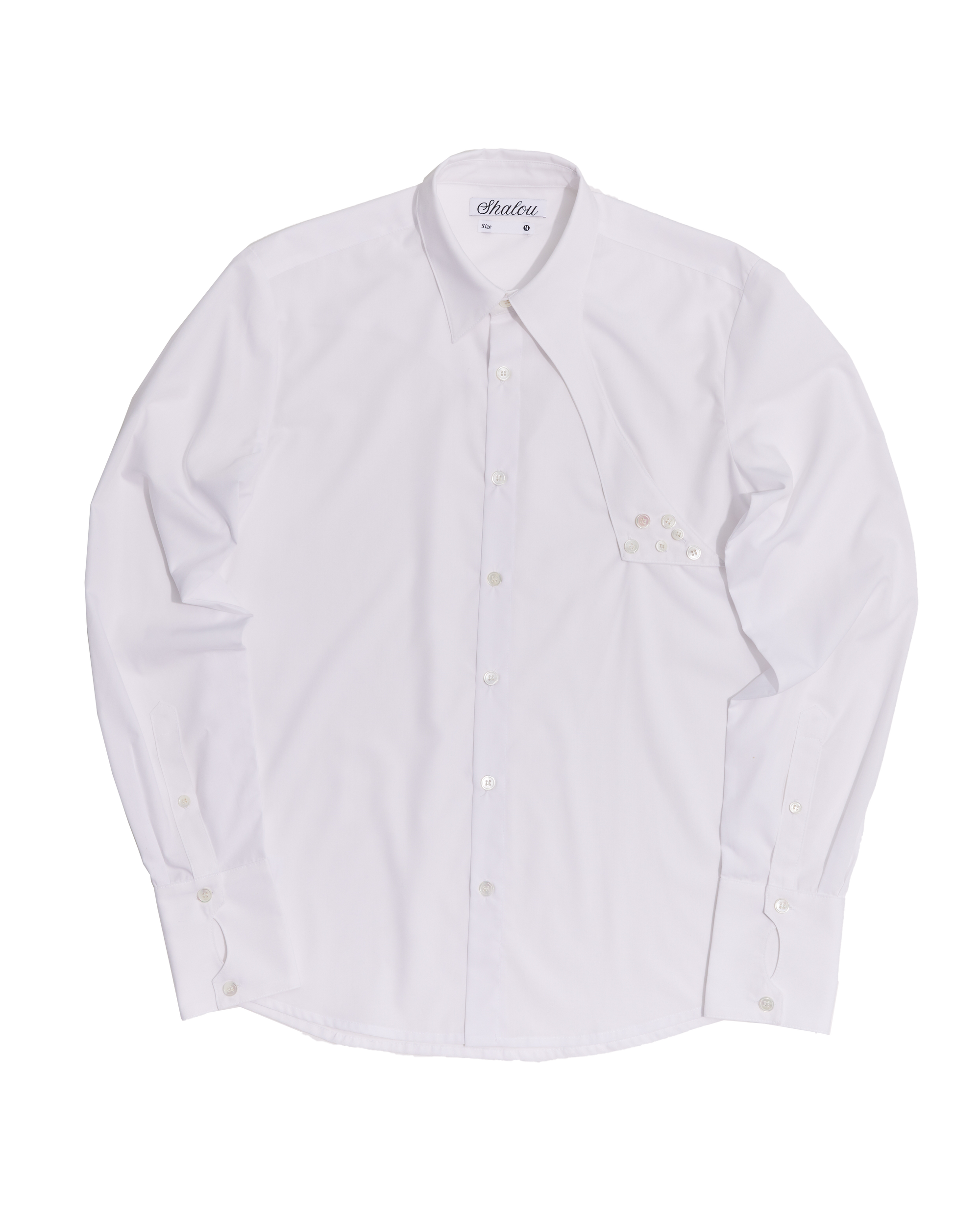 White long collar shalou shirt