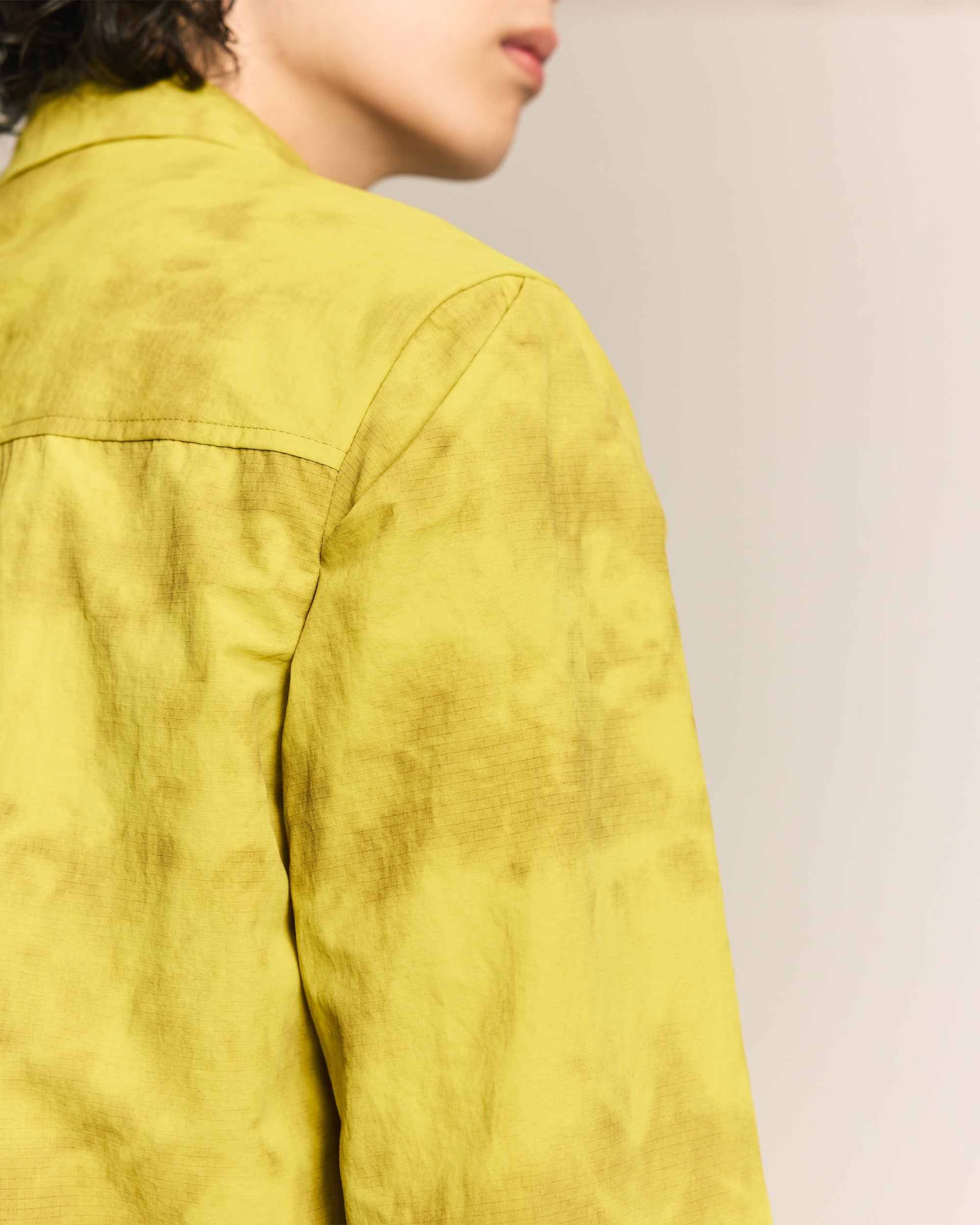 Yellow Pleated Tie Shirt