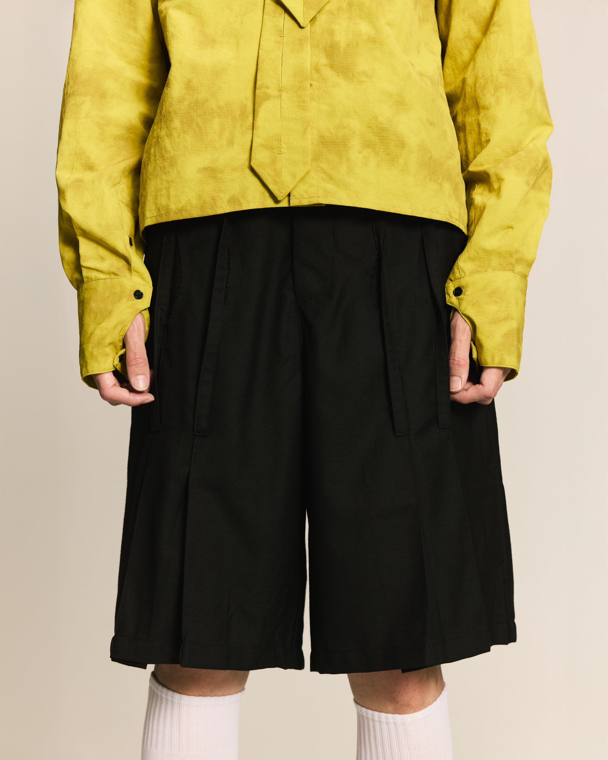 Black Pleated Skirt Pants