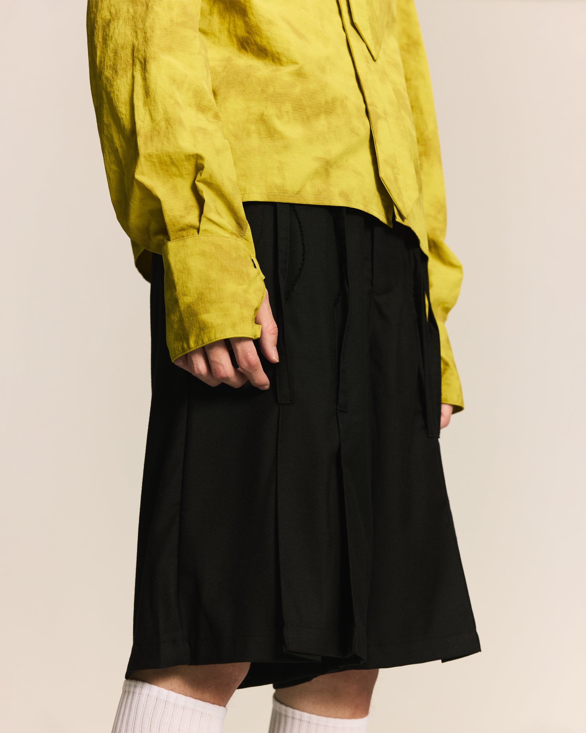 Black Pleated Skirt Pants