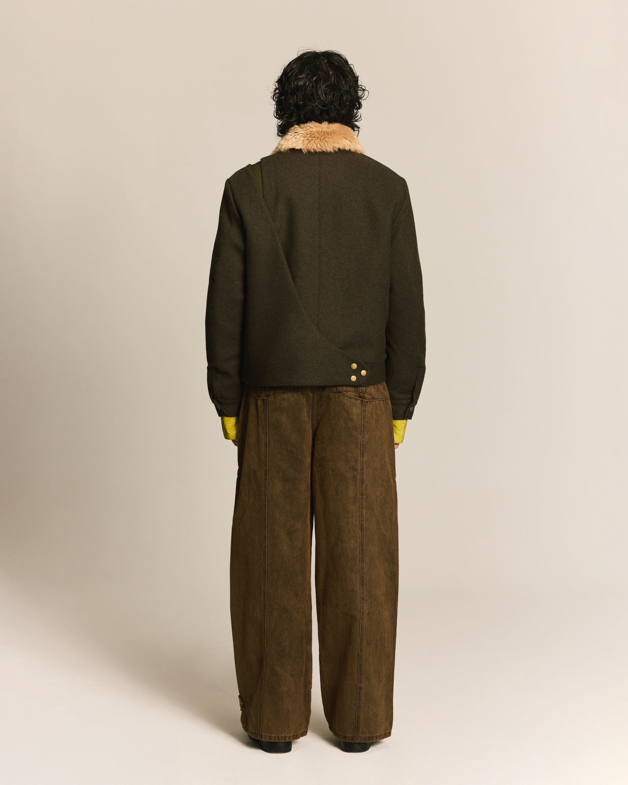 Brown Spiral Brushed Pants