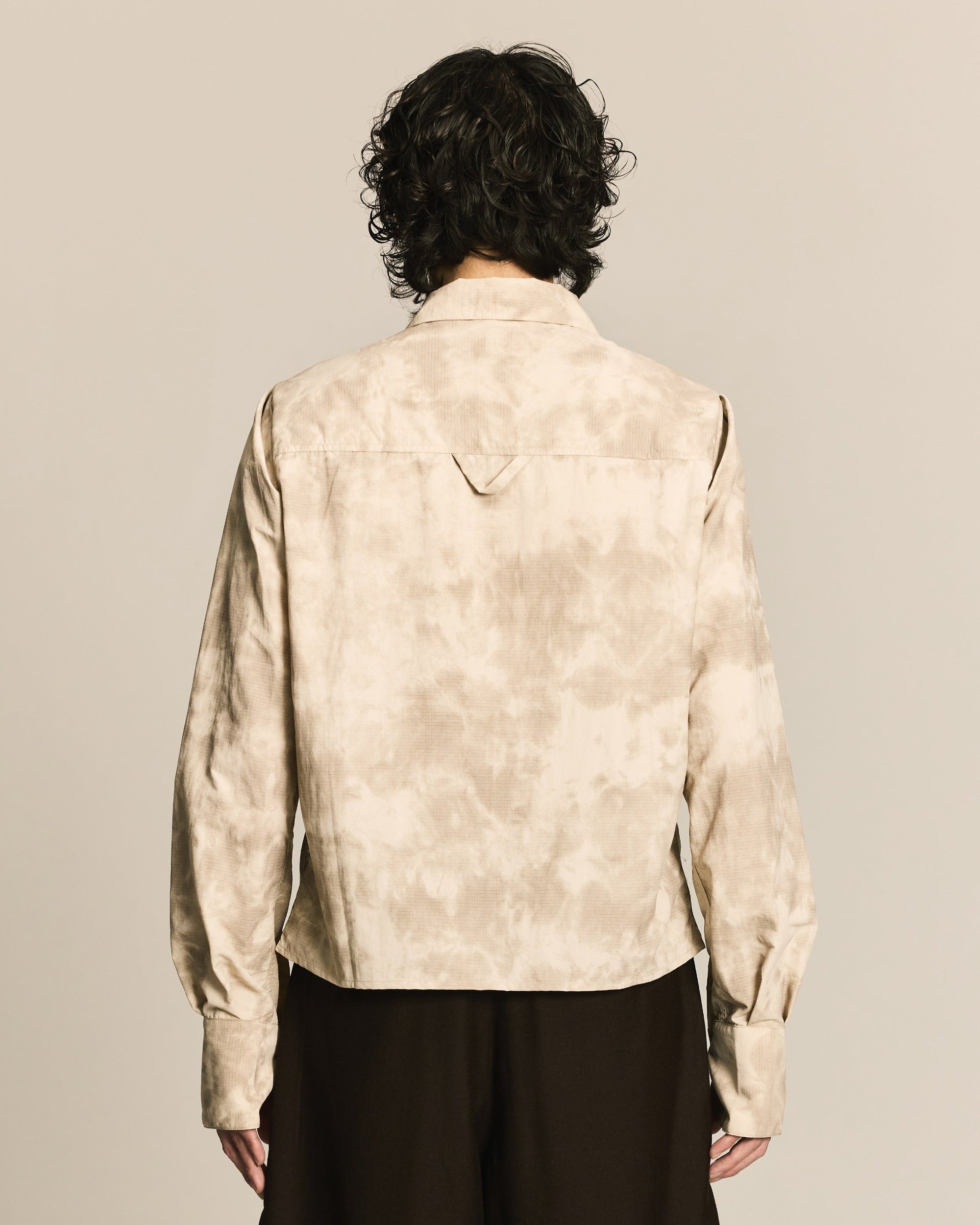 White Pleated Tie Shirt