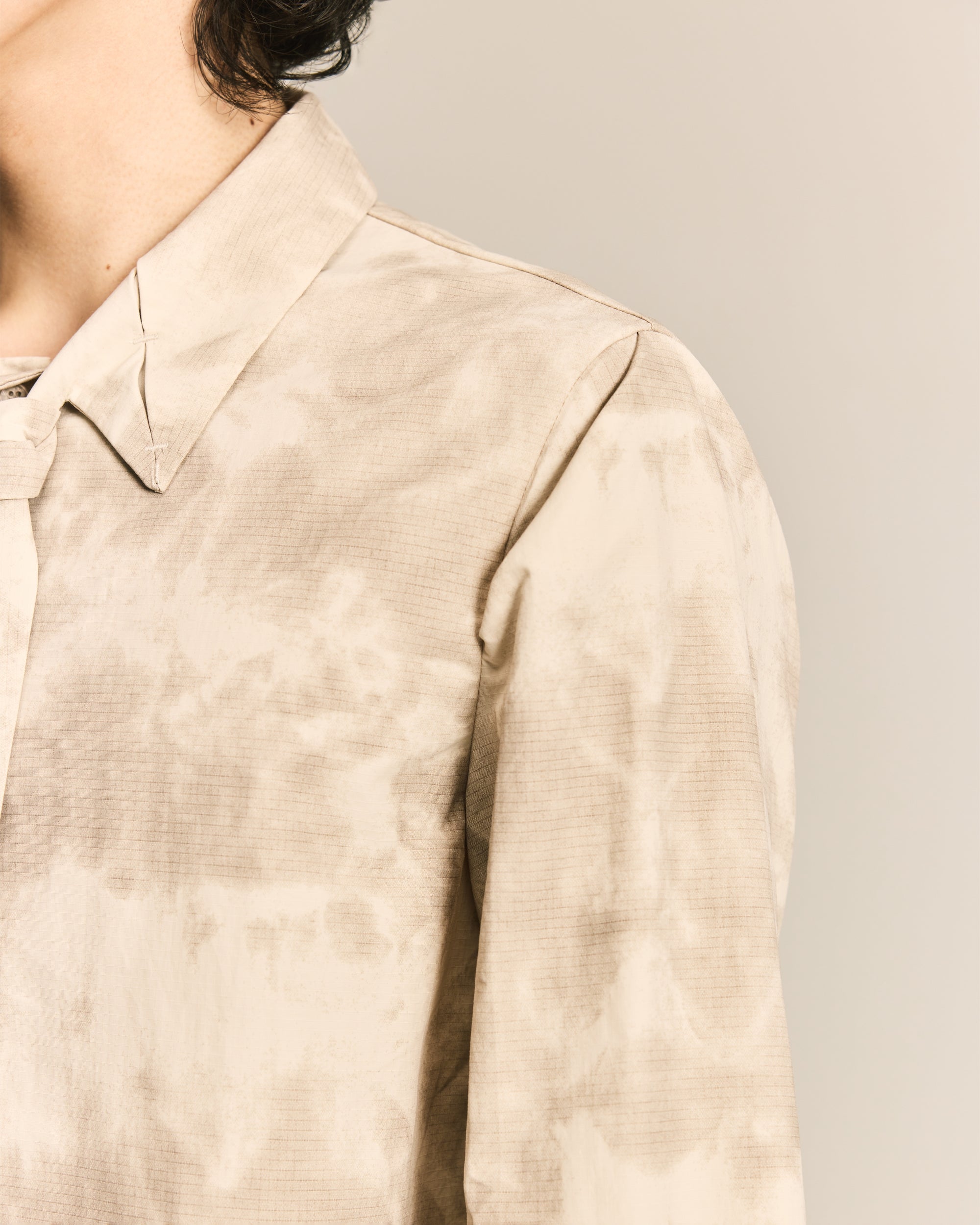 White Pleated Tie Shirt