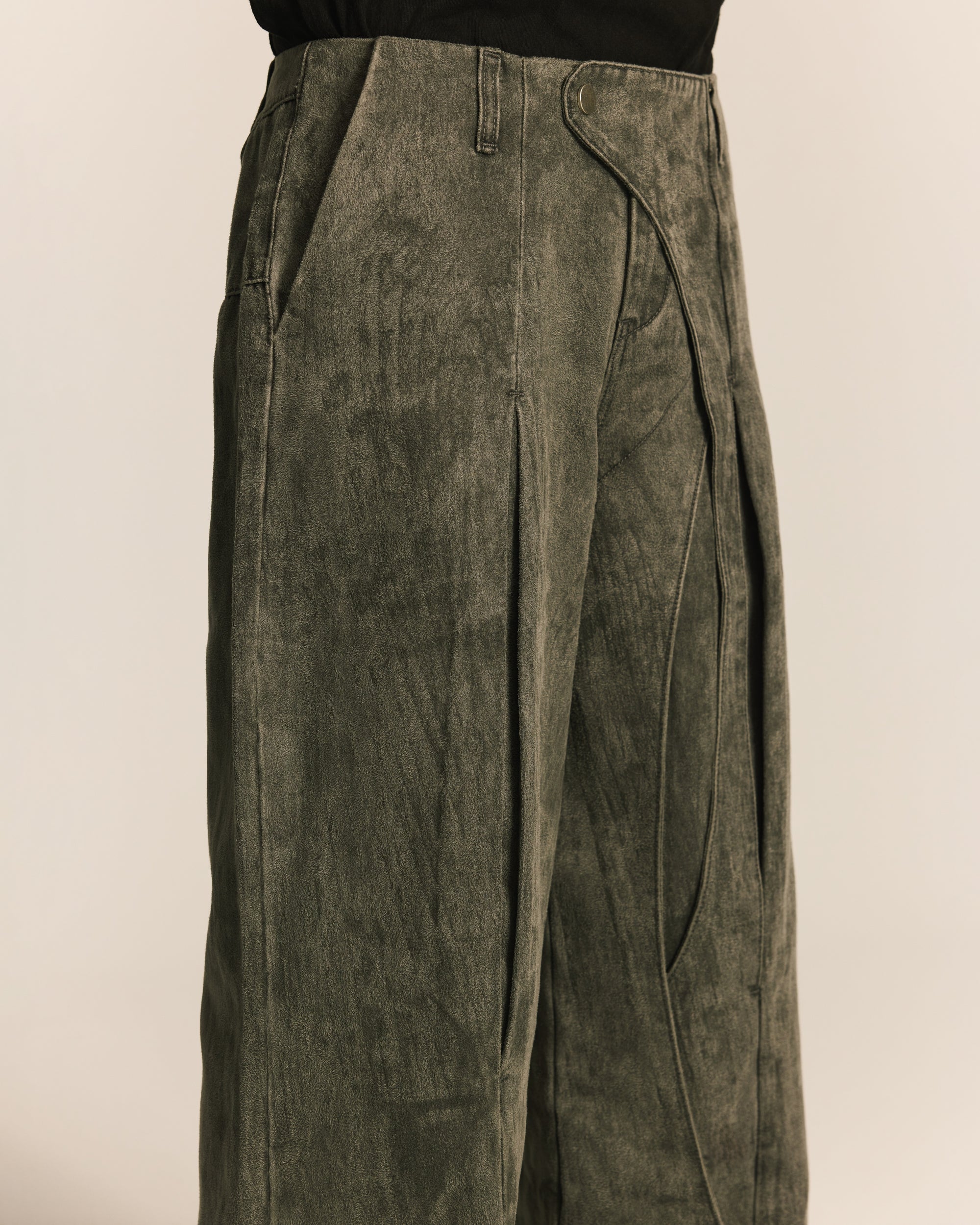 Grey Spiral Brushed Pants