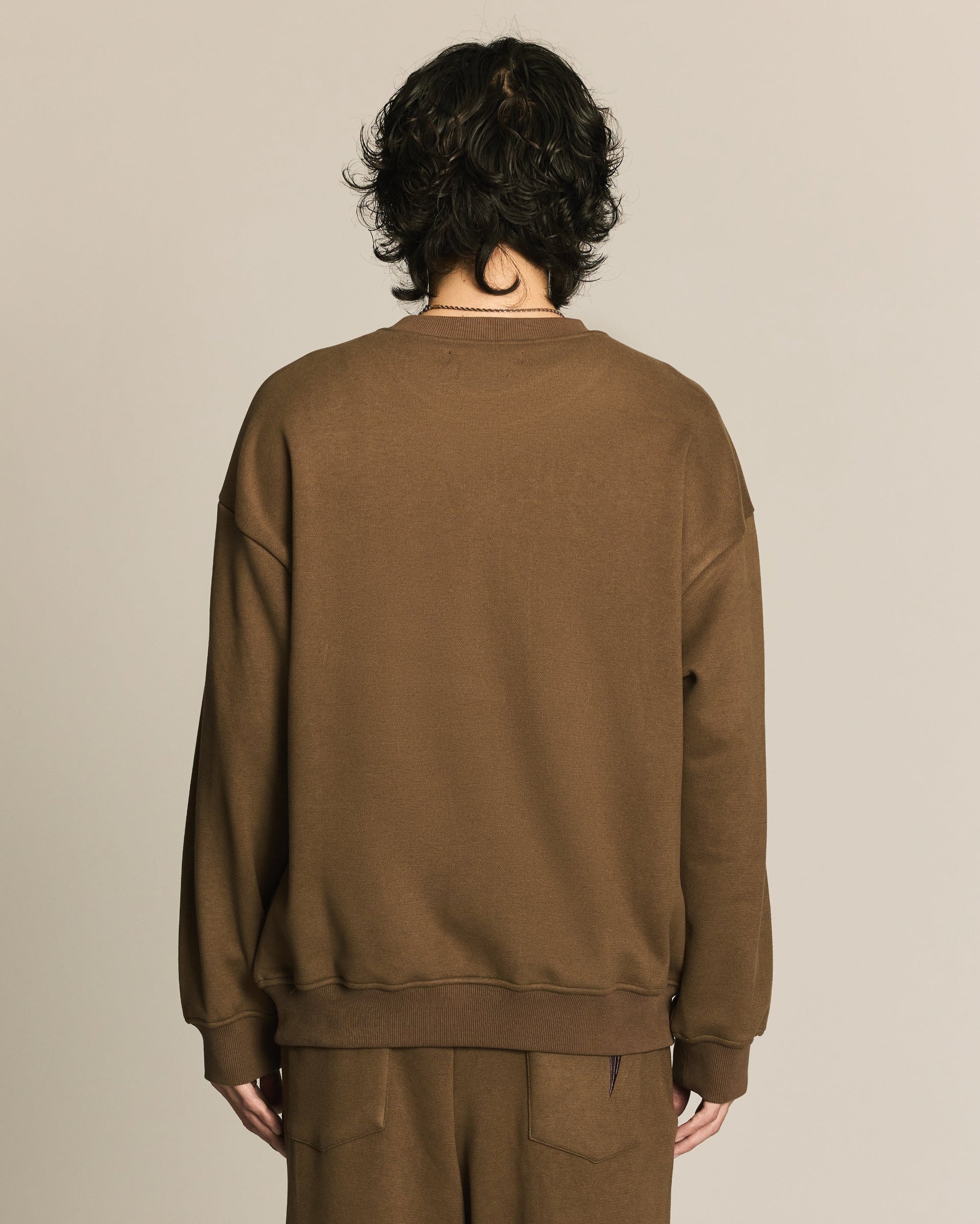 Khaki Table Mark Embroidery Sweatshirt