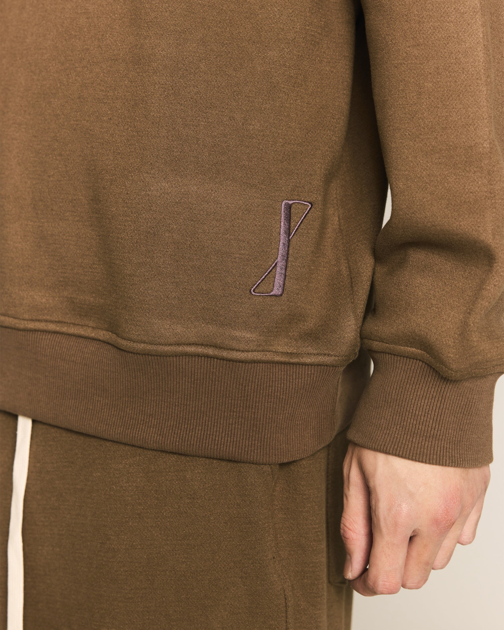 Khaki Table Mark Embroidery Sweatshirt