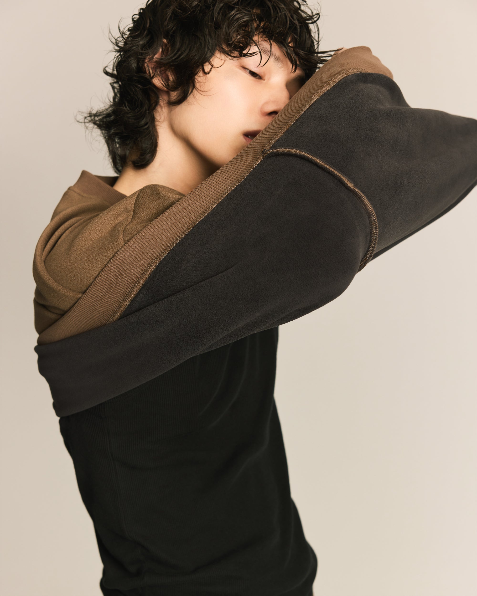 Khaki Table Mark Embroidery Sweatshirt