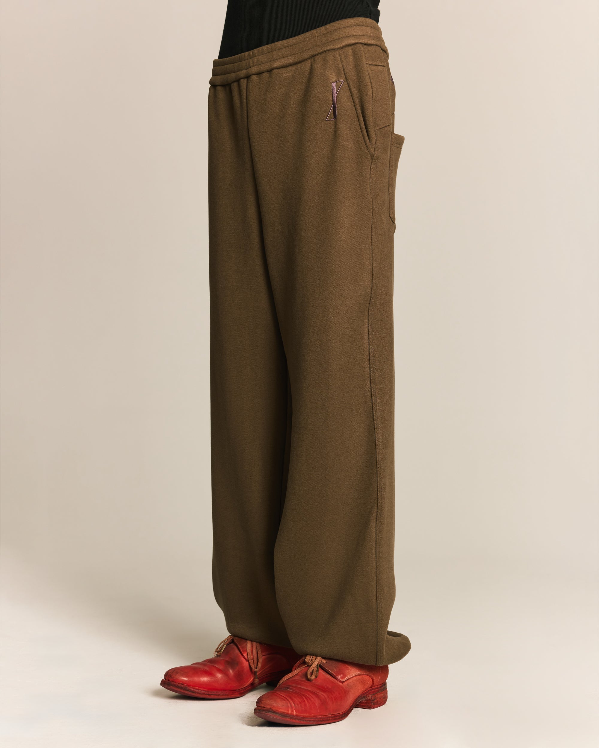 Khaki Feather Arrow Knit Pants