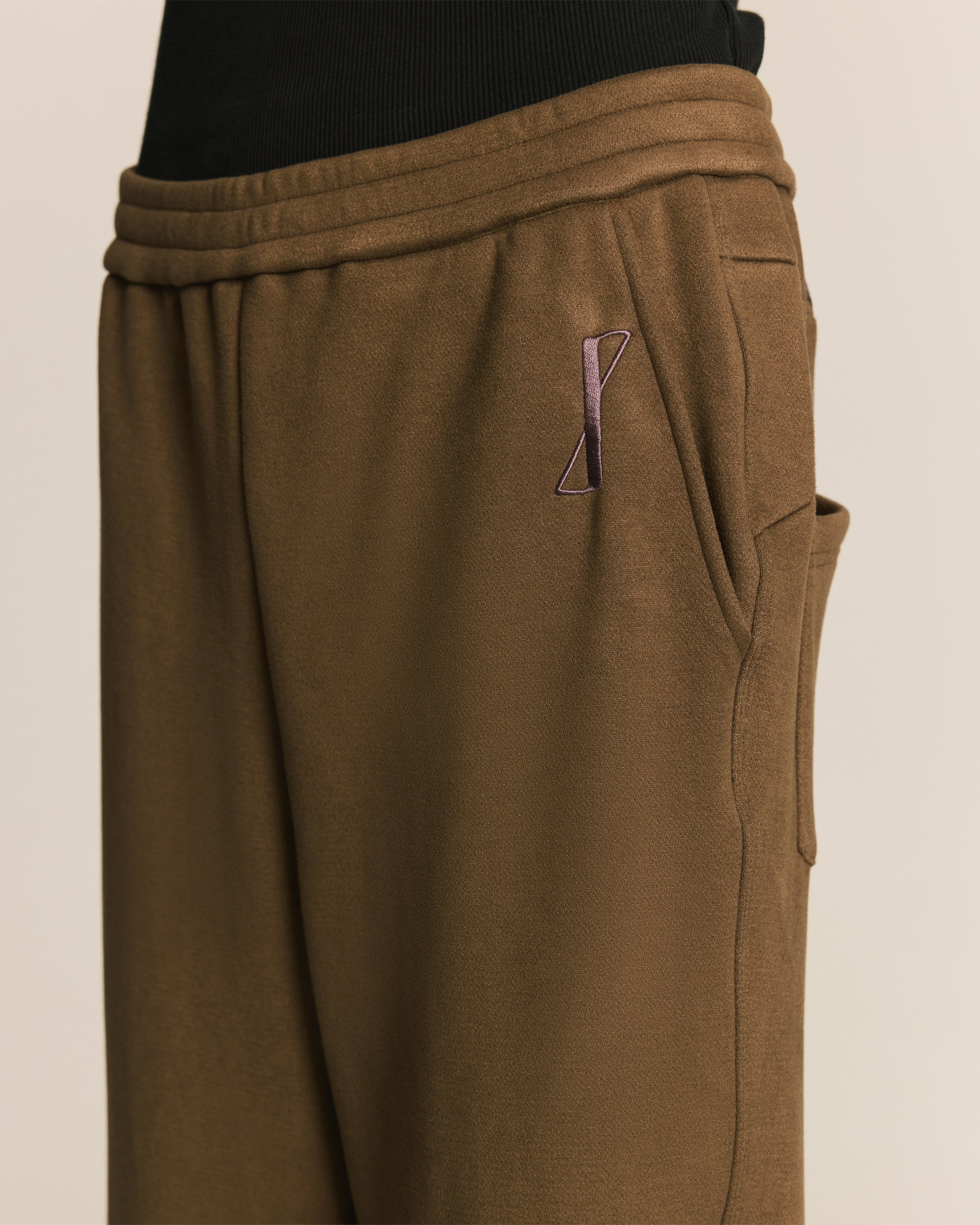 Khaki Feather Arrow Knit Pants
