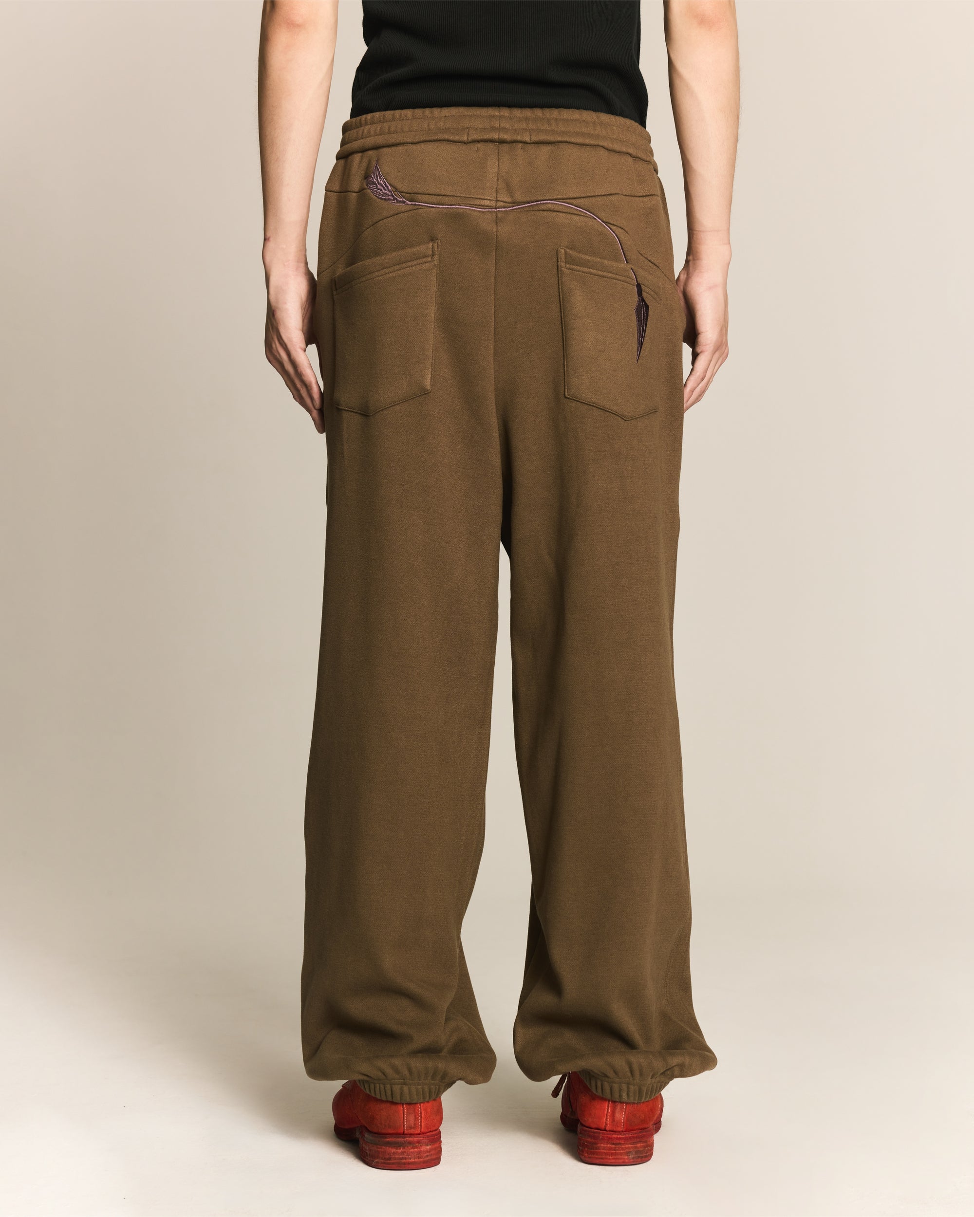Khaki Feather Arrow Knit Pants