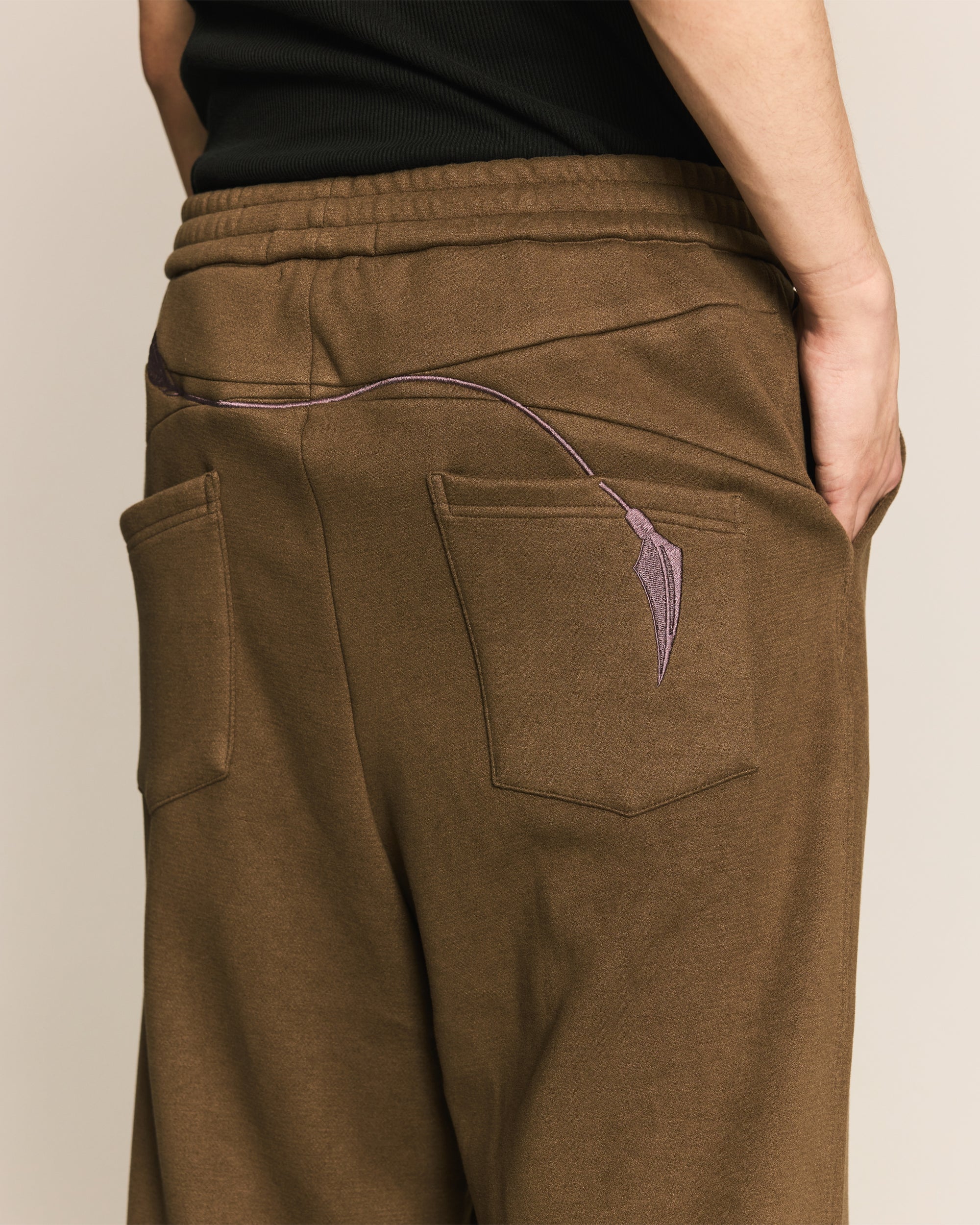 Khaki Feather Arrow Knit Pants