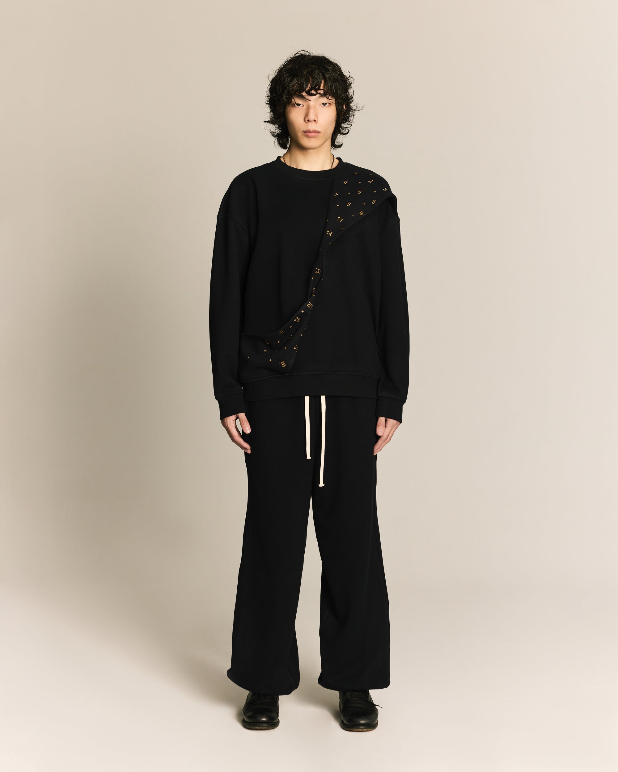 Navy Feather Arrow Knit Pants