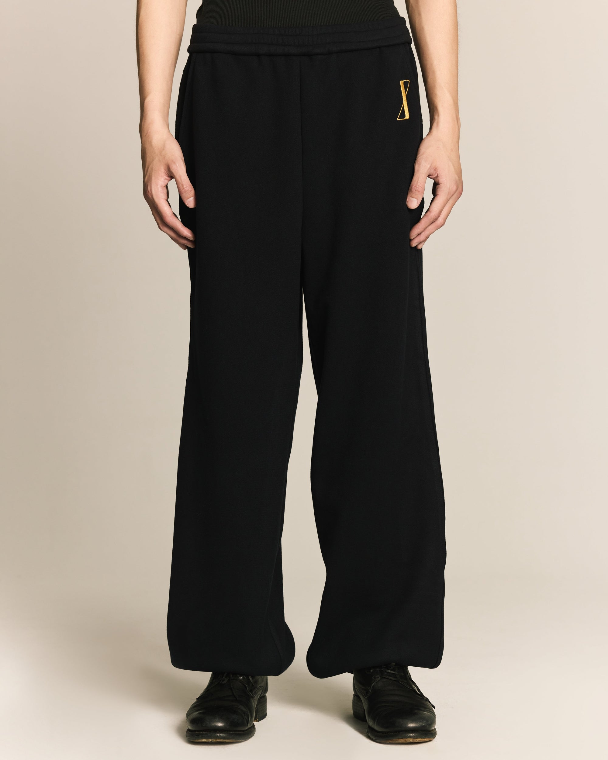 Navy Feather Arrow Knit Pants