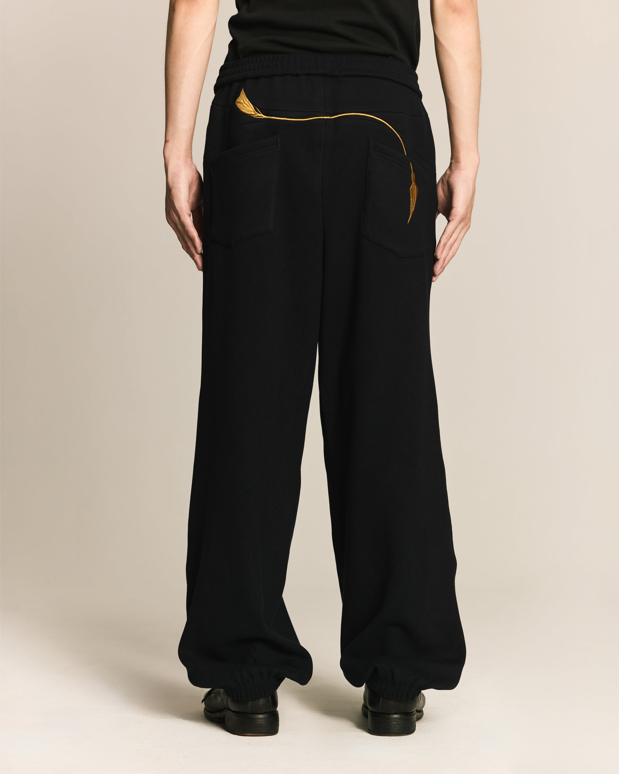 Navy Feather Arrow Knit Pants