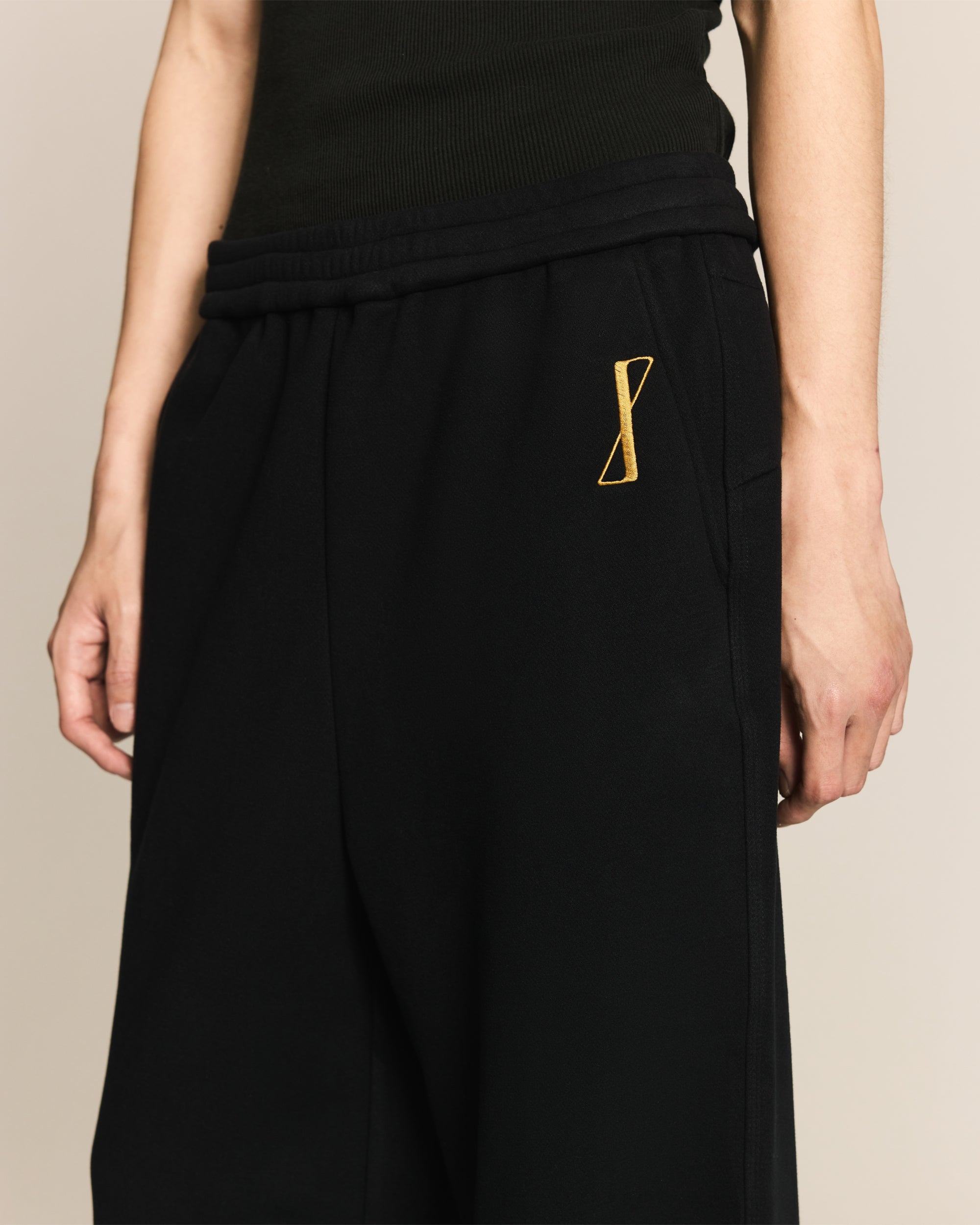 Navy Feather Arrow Knit Pants