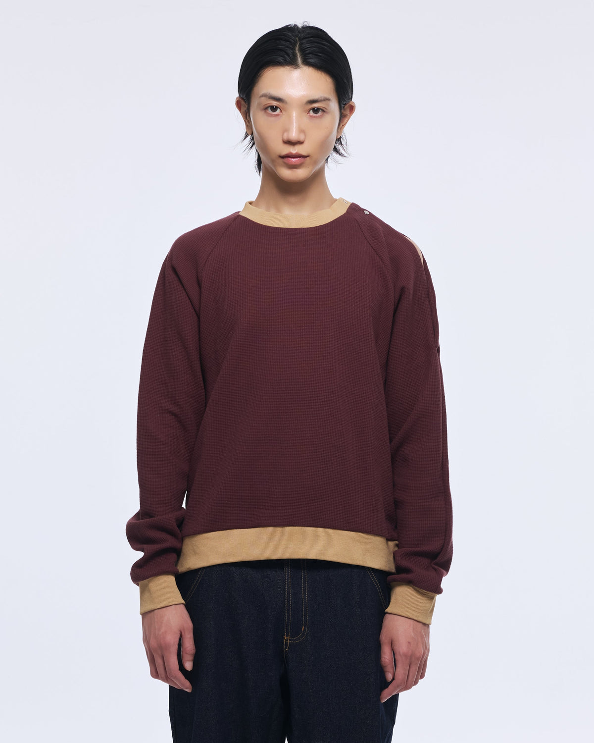Purple Shoulder Opening Sweatshirt