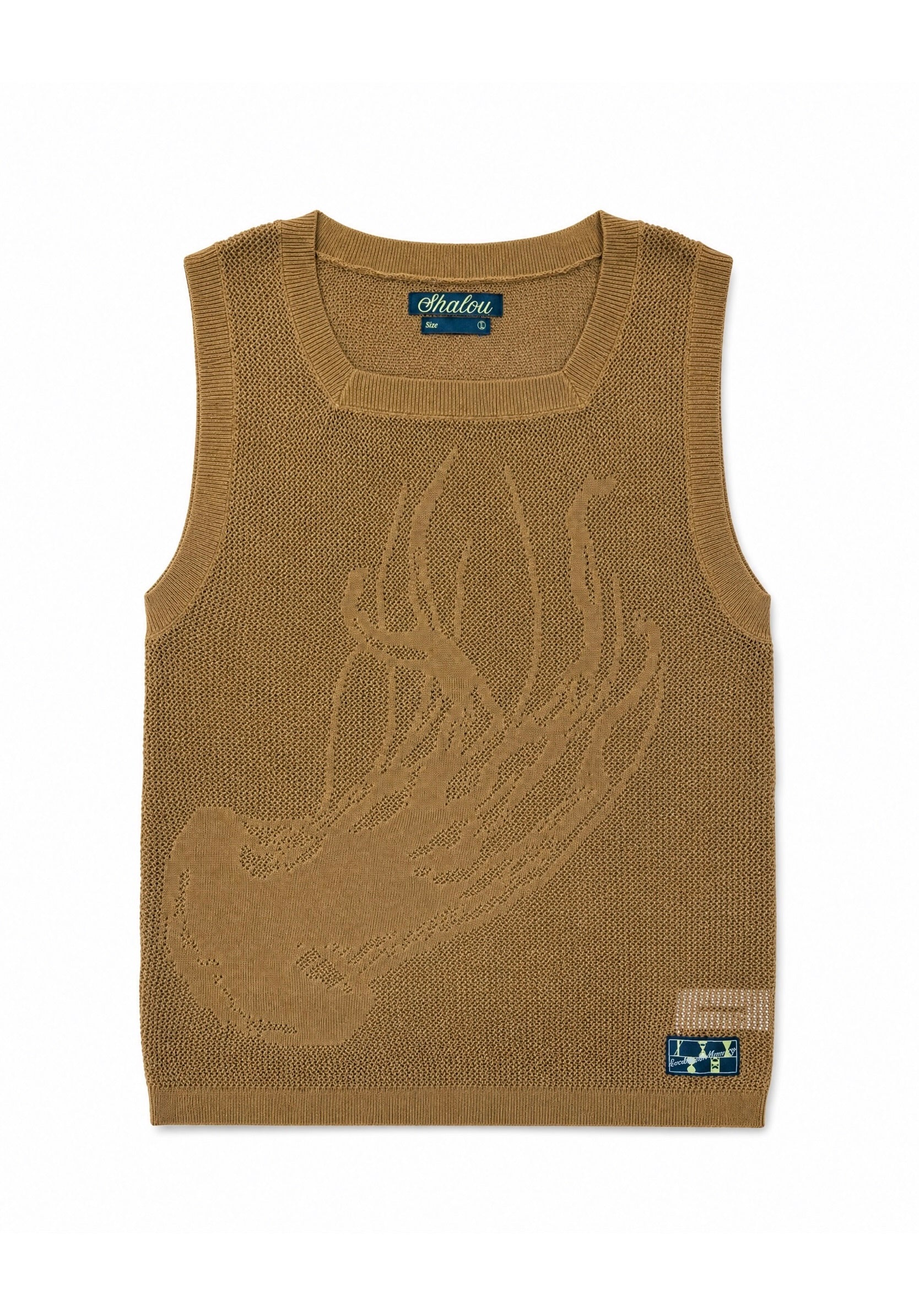 Khaki Jellyfish Knit Vest
