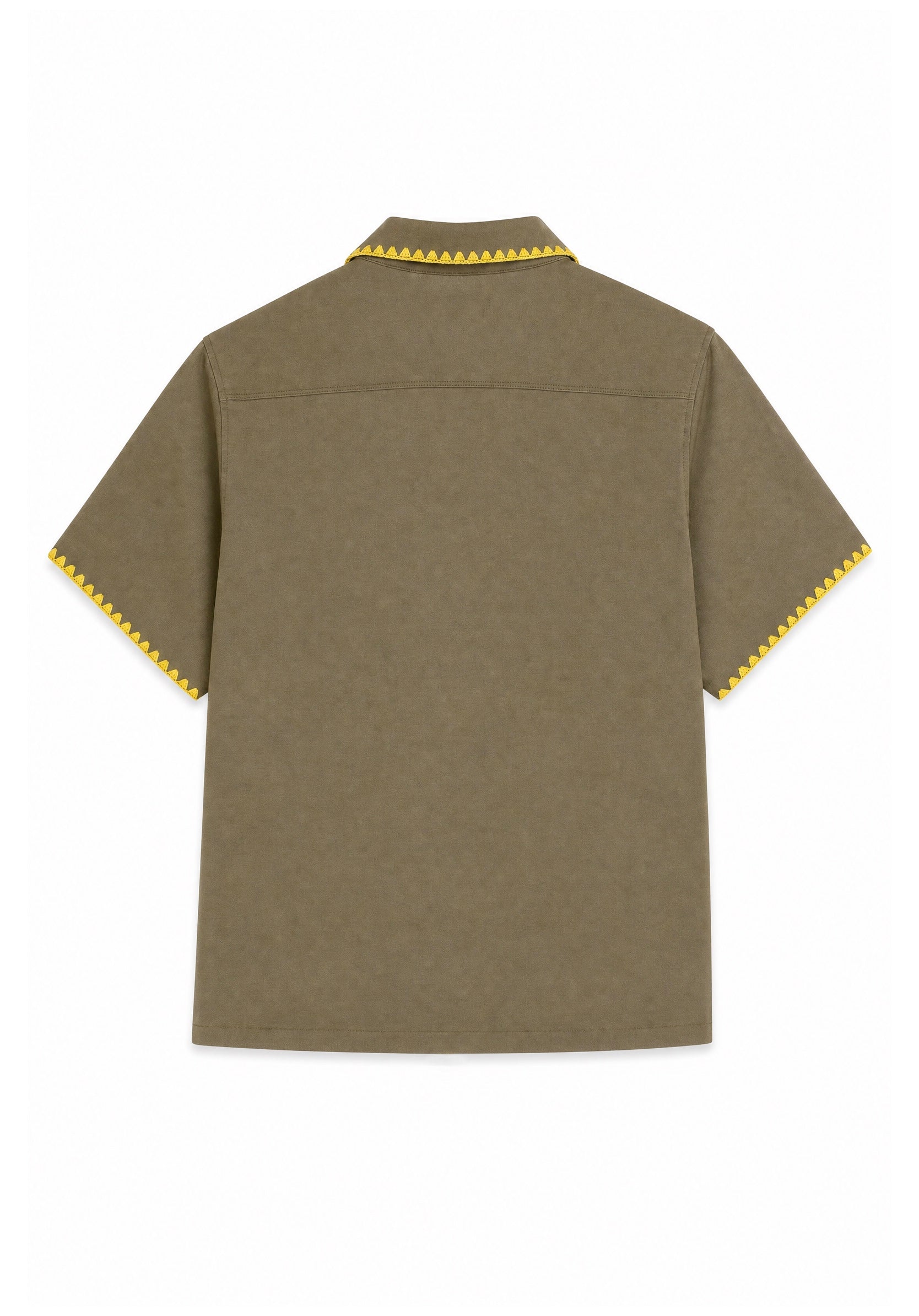 Green Blanket Stitch Camp Shirt