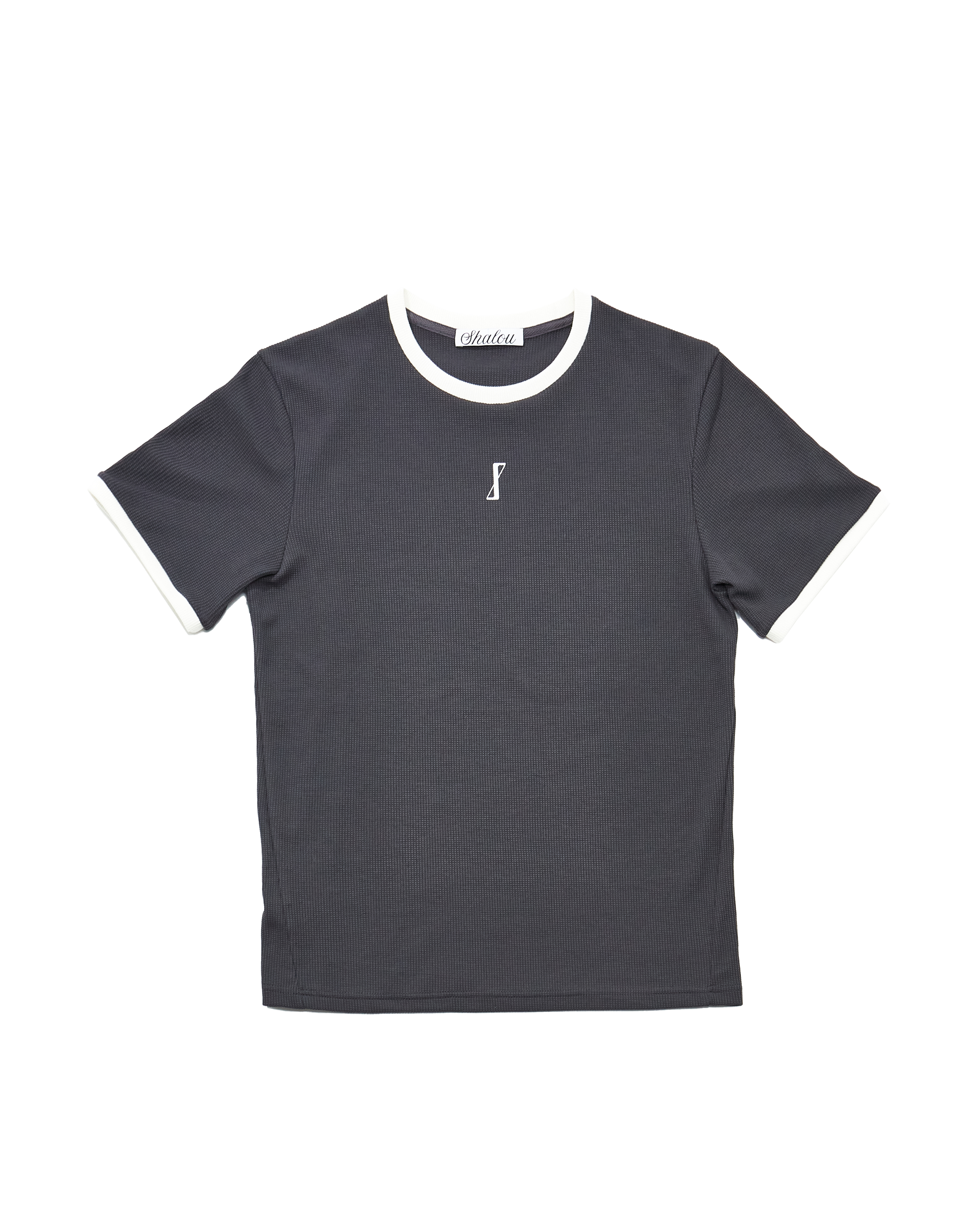 Charcoalgrey Waffle Ringer T-Shirt