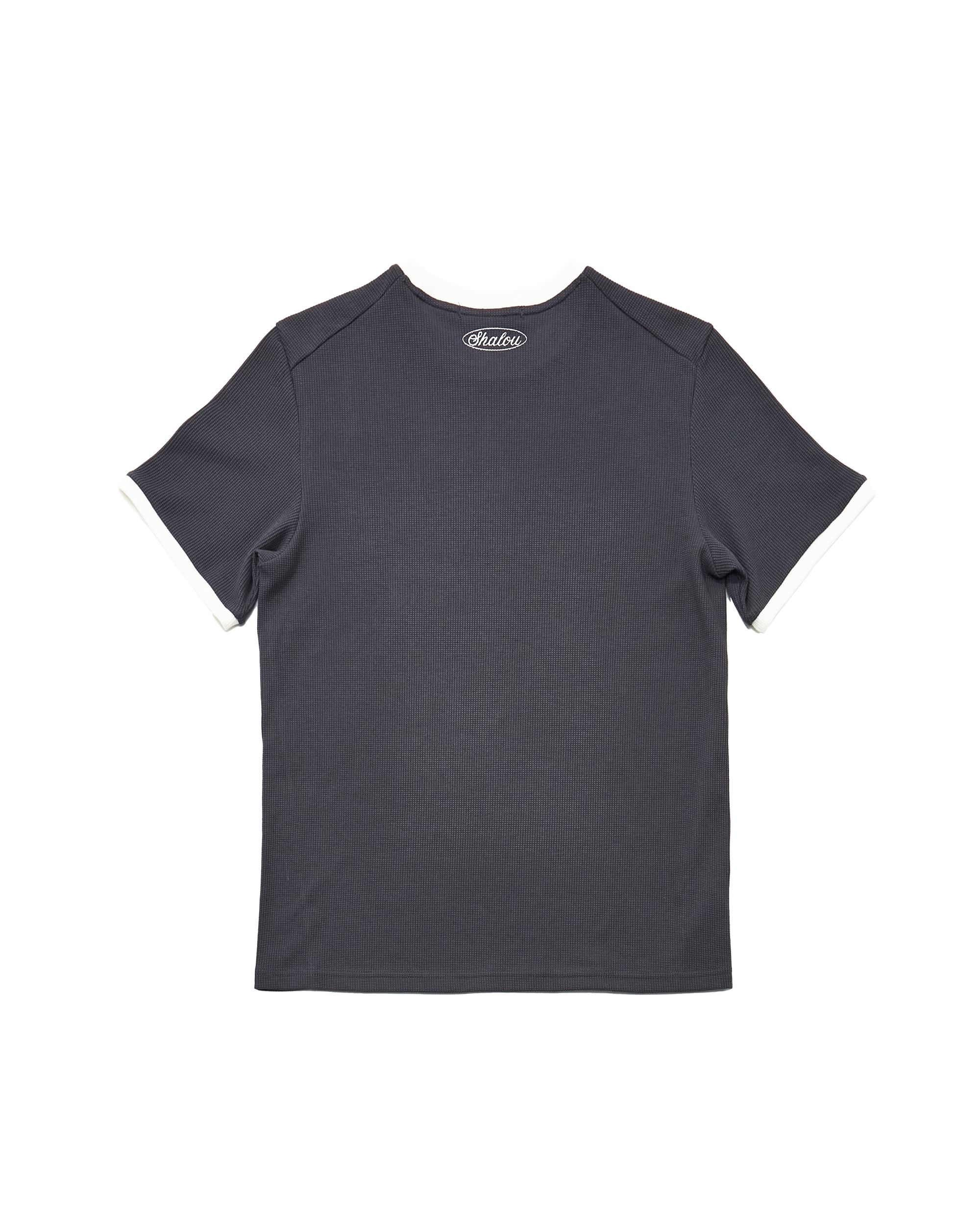 Charcoalgrey Waffle Ringer T-Shirt